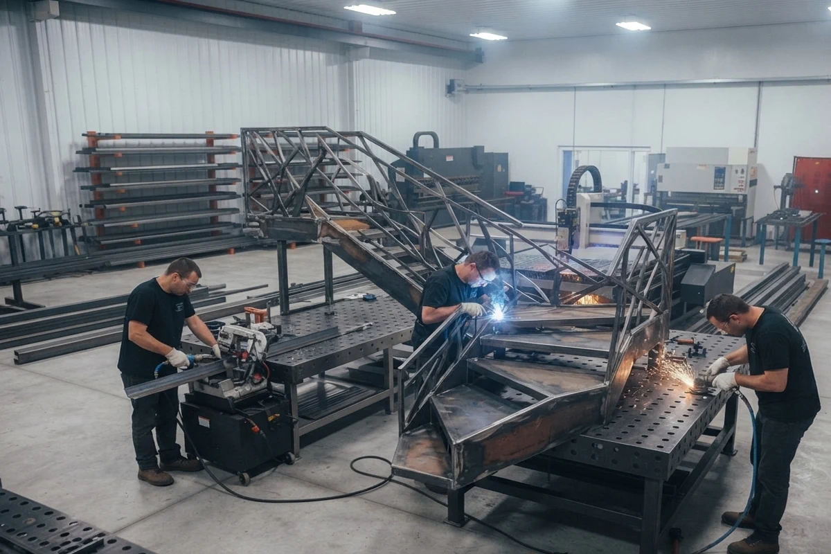 Custom Fabrication in the Unified Steel fabrication workshop